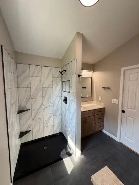 Bathroom Remodel and Vanity Upgrade in Monroe — bathroom remodel with shower and vanity upgrade